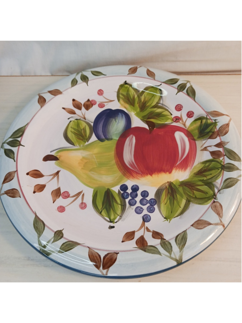 Heritage BLACK FOREST Fruits 10.5" DINNER PLATE with Stickers